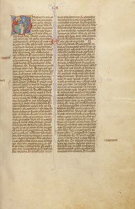 Initial O: The Sacrifice of a Lamb and a Man Pointing a Hunting Bow by Unknown artist