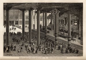 Interior view of a large Buddhist temple in Yedo