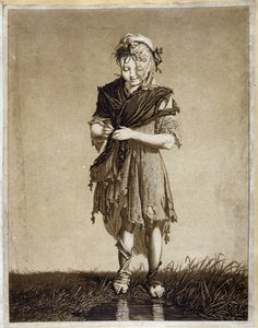 Irish girl - engraving