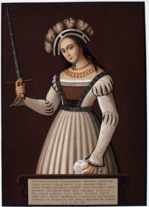 Joan of Arc, with a sword - in Jeanne d