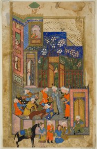 Judge (Qazi) of Hamadan in a Drunken State, a scene from the Gulistan of Sa