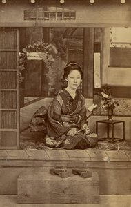 Kneeling Japanese Woman by Unknown artist