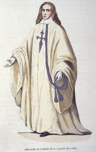 Knight of the Order of Saint James of the Sword, military order founded in Spain in 1170. Engraving of the 19th century. by Unknown artist