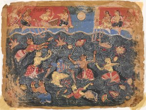 Krishna sporting with the gopis in the Jumna River, from a Bhagavata Purana by Unknown artist