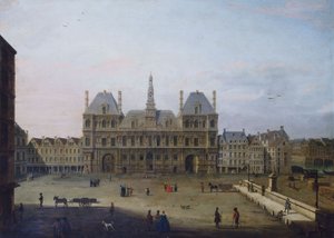 Hôtel de Ville and Place de Grève, circa 1720, present-day 4th arrondissement, between 1715 and 1725 by Unknown artist