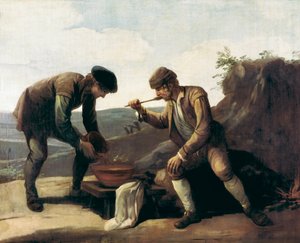 La Sopa Boba or the breakfast, Anonymous painting of the 18th century by Unknown artist