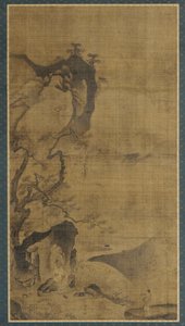 Landscape: Mountains and Water; a Figure under a Pine Tree by Unknown artist