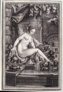 Le Roi Candaule et le maitre en right- in Tales et nouvelles en vers by Jean La Fontaine. 1762