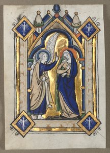 Leaf Excised from a Psalter: The Annunciation by Unknown artist