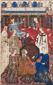 Leaf from a Cocharelli Treatise on the Vices: Acedia and Her Court by Unknown artist