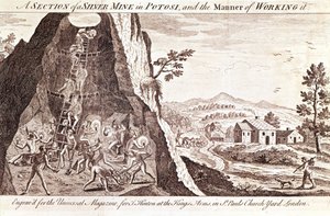 The silver mines at Potosi, Bolivia by Unknown artist