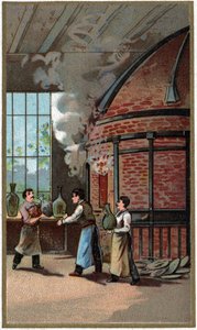 Manufacture of porcelain: cooking. Chromolithography of the end of the 19th century by Unknown artist