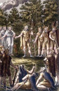 Meeting of Celts. 19th century engraving