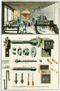 Metal Manufacturing, the Cutting Mill (Tailoring). Illustrated Board from The Encyclopedie of Diderot and Alembert
