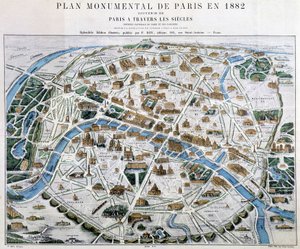 Monumental Plan of Paris in 1882 by Unknown artist