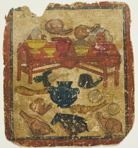 Offerings of Food, from a Set of Initiation Cards (Tsakali) by Unknown artist
