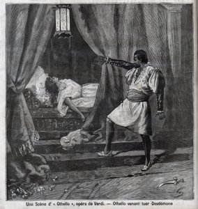 Othello just killed Desdemona in his bed. Scene of the Opera 