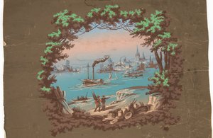 Overdoor with Harbor Scene