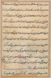 Page from Tales of a Parrot (Tuti-nama): text page by Unknown artist