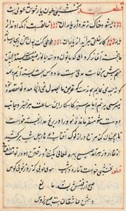 Page from Tales of a Parrot (Tuti-nama): text page by Unknown artist
