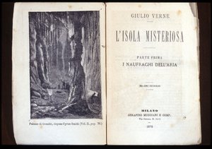 Page of an Italian edition of “The Mysterious Island” by Jules Verne. 1878. Milan by Unknown artist
