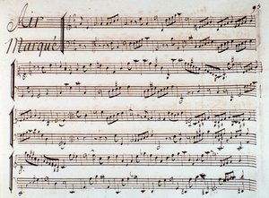 Page of musical score of Castor et Pollux, lyric tragedy by Rameau (1737)