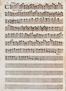 Page of Musical Score of Concerti a Cinque, Op. 5 by Tomaso Albinoni by Unknown artist