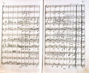 Page of the first German edition of the score of the Symphony No. 1 in C major by Ludwig van Beethoven by Unknown artist