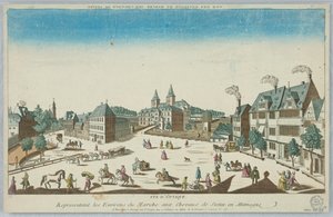 Peep-show, Optical View Representing the Surroundings of the Horse Market of Stettin in Germany by Unknown artist