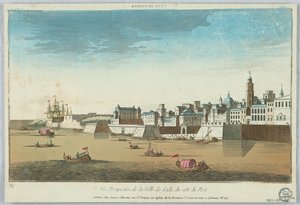 Peep-show, Perspective View of the City of Cadiz from the Port Side by Unknown artist