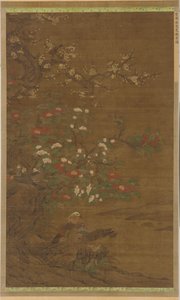 Plum Blossoms, Camellias, and Mandarin Ducks by Unknown artist