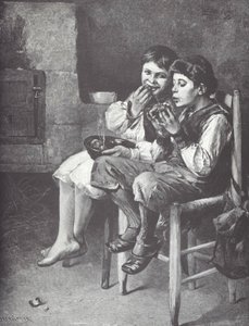 Poor Boys Eating, Late 19th Century by Unknown artist