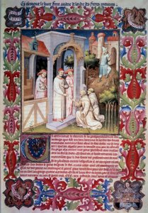Pope John XXII entrusts Odoric of Pordenone with the mission of evangelizing Overseas Sea by Unknown artist