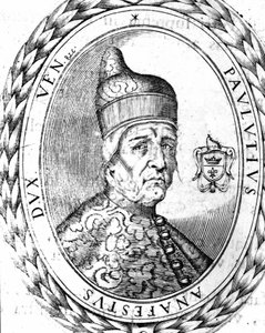 Portrait of Paoluccio Anafesto (697-717). First Doge of Venice. by Unknown artist