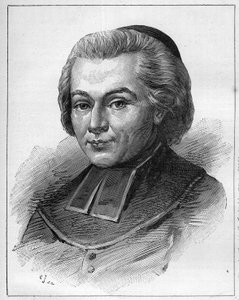 Portrait of Abbe Fabre or Jean-Baptiste Fabre, a French ecclesiastic and writer. Engraving in 