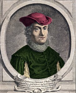 Portrait of Baruch Spinoza (1632-1677), Dutch philosopher. Also known as Bento de Espinosa or Benedictus de Spinoza or Benoit de Spinoza. Engraving of the 18th century by Unknown artist