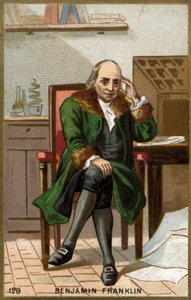 Portrait of Benjamin Franklin (1706 - 1790), American politician, memorialist, pamphletarian and physicist by Unknown artist
