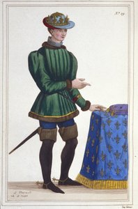 Portrait of Charles VII (1403 - 1461), King of France (engraving of 1830)