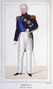 Portrait of Charles X, King of France (1757 - 1836) engraving of 1830 by Unknown artist