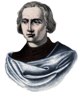 Portrait of Christopher Columbus (1451-1506) - Engraving of the 19th century by Unknown artist