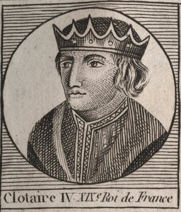 Portrait of Clothaire IV (ca. 685-719), King of the Franks of Austrasia from 717 to 719 - engraving from “Instruction sur l