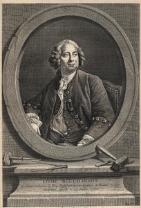 Portrait of Edme Bouchardon, French Sculptor and Cartoonist - engraving of 1776 by Unknown artist