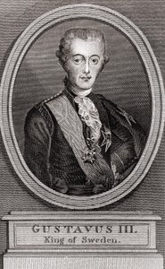 Portrait of Gustave III, King of Sweden (1746-1792) (engraving of 1787)