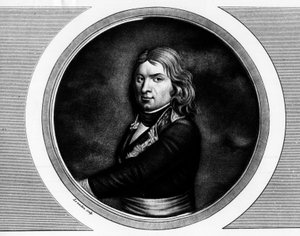 Portrait of Jean Etienne Championet, French general (1762-1800). Engraving in 