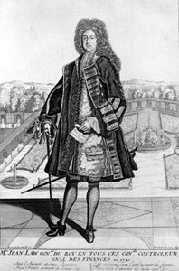Portrait of John Law (1671-1729) on Foot, Scottish Financial who Caused Bankruptcy in 1720 (Event of Quincampoix Street) by Unknown artist