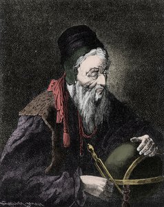Portrait of Nostradamus, Michel de Notre Dame (1503-1566), French astrologer and doctor (engraving) by Unknown artist