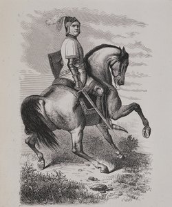Portrait of Olivier V de Clisson (1336-1407) (The Butcher) on horseback, based on a painting by the Musee de Versailles by Unknown artist