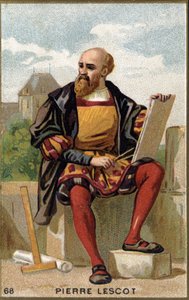 Portrait of Pierre Lescot (1515 - 1578) French architect and painter. Chromolithography of the 19th century by Unknown artist