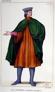 Portrait of Pierre Rogiers, troubadour and juggler of the 12th century.