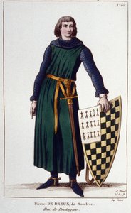 Portrait of Pierre de Dreux, Duke in 1213, Engraving of 1830 by Unknown artist